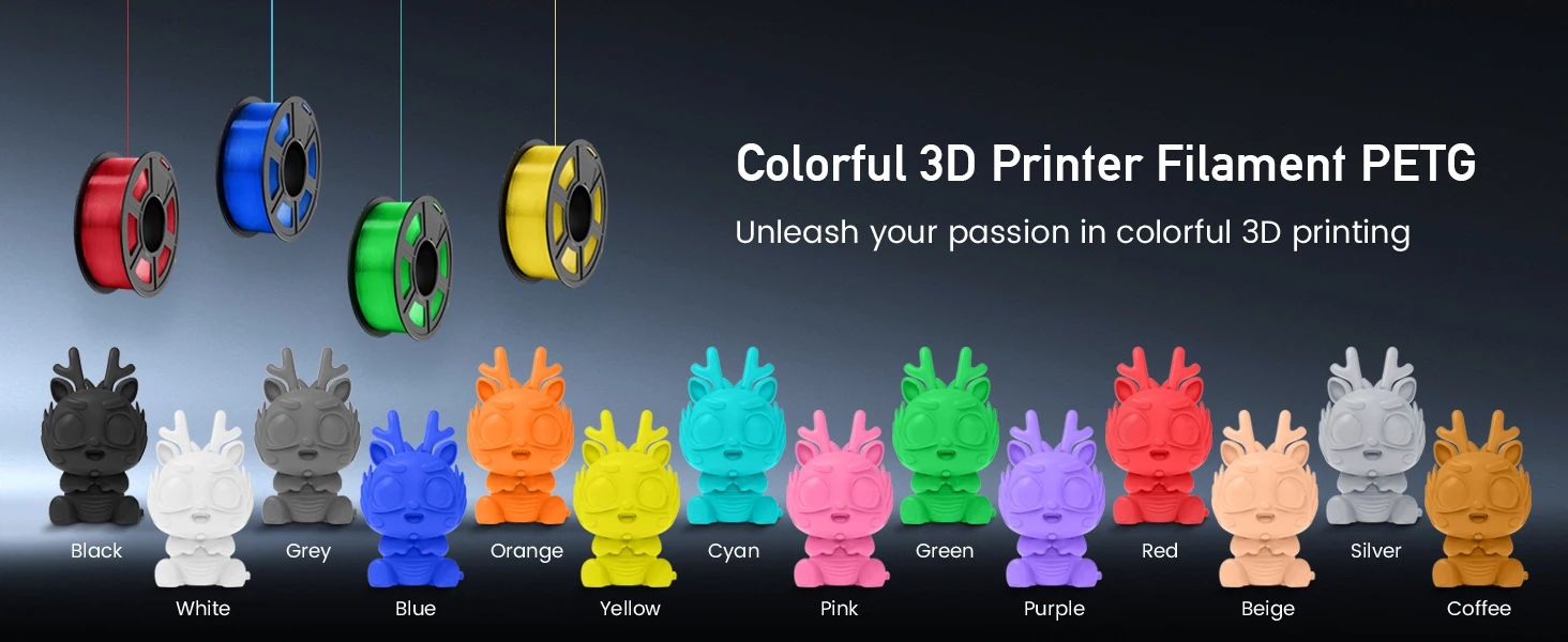 SUNLU 10KG 3D PLA/PETG/PLA PLUS/Clear Filament 1.75mm 10Roll 1KG 3D Printer Neatly Wound 3D Filament for 3D Printer& 3D Pen