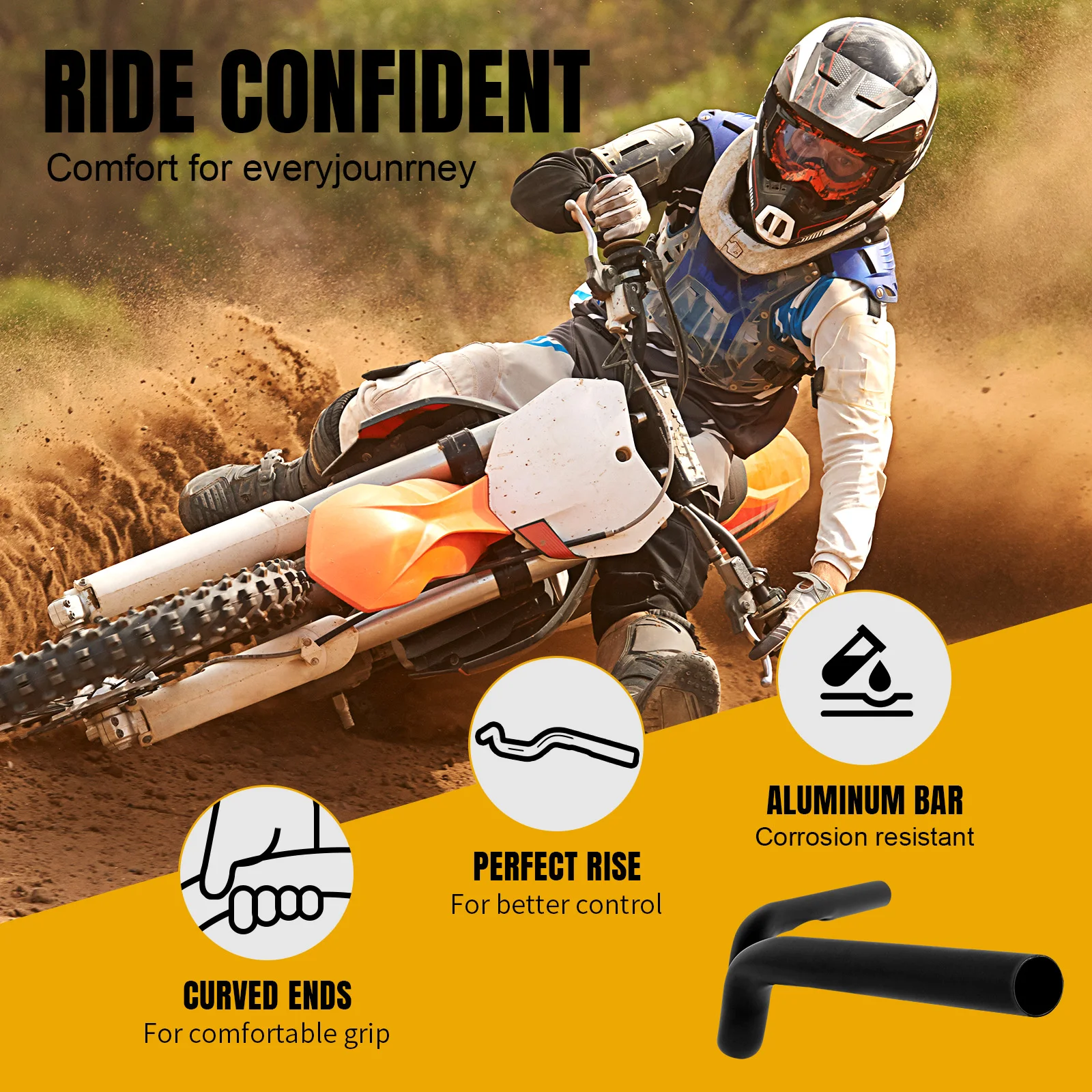 Universal 22mm 25mm Motorcycle Handlebar Handlebars Drag Bars For Cafe Race Bobber Motocross Dirt Pit Bike ATV Ebike Mini Bike