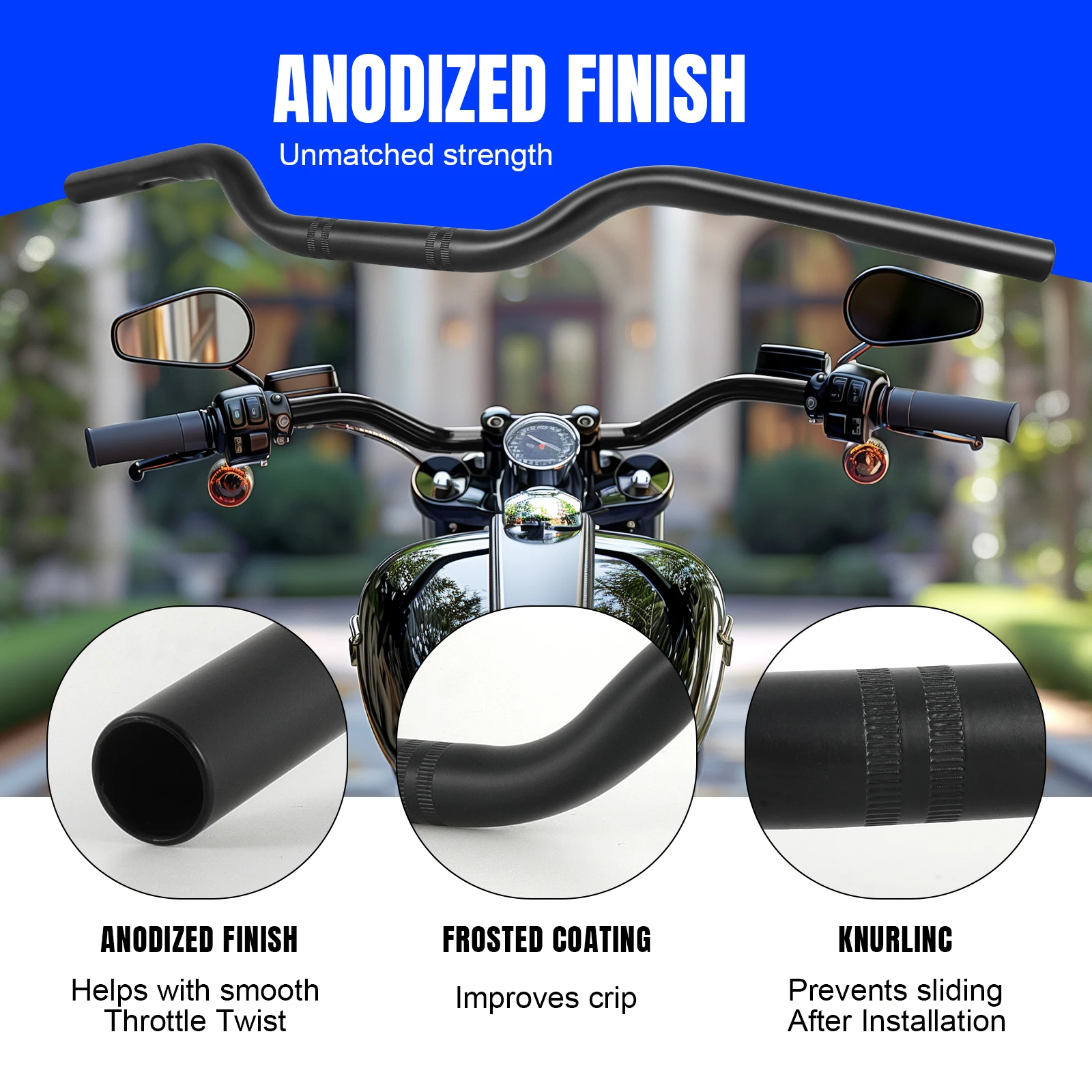 Universal 22mm 25mm Motorcycle Handlebar Handlebars Drag Bars For Cafe Race Bobber Motocross Dirt Pit Bike ATV Ebike Mini Bike
