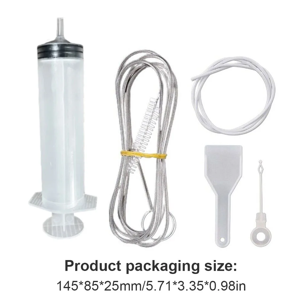 5pcs Fridge Dredging Kit Flexible Refrigerator Scrub Brush Reusable Fridge Drain Hole Dredging Remover Cleaning Syringe Shovel