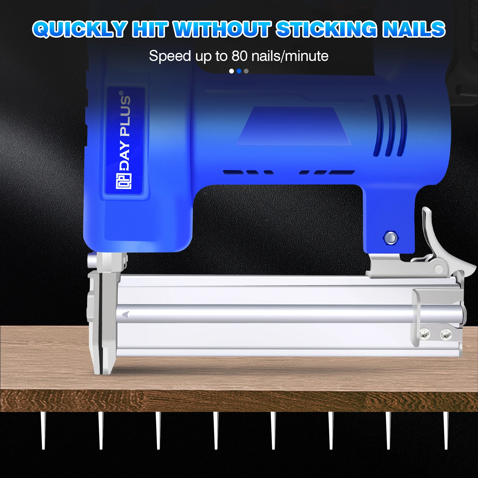 2 in 1 Heavy Duty Electric Nailer with Battery and Charger, 500 Nails and 500 Staples, Nailer for DIY Woodworking Furniture