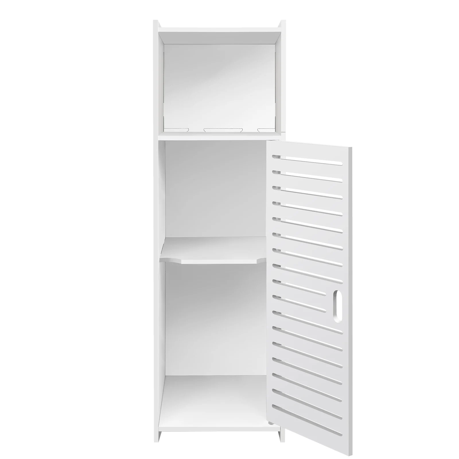 DayPlus Bathroom Floor Cabinet, 3 Tier Home Storage Cabinet with Doors & Shelves, Free Standing Tall Slim Side Organizer Cabinet