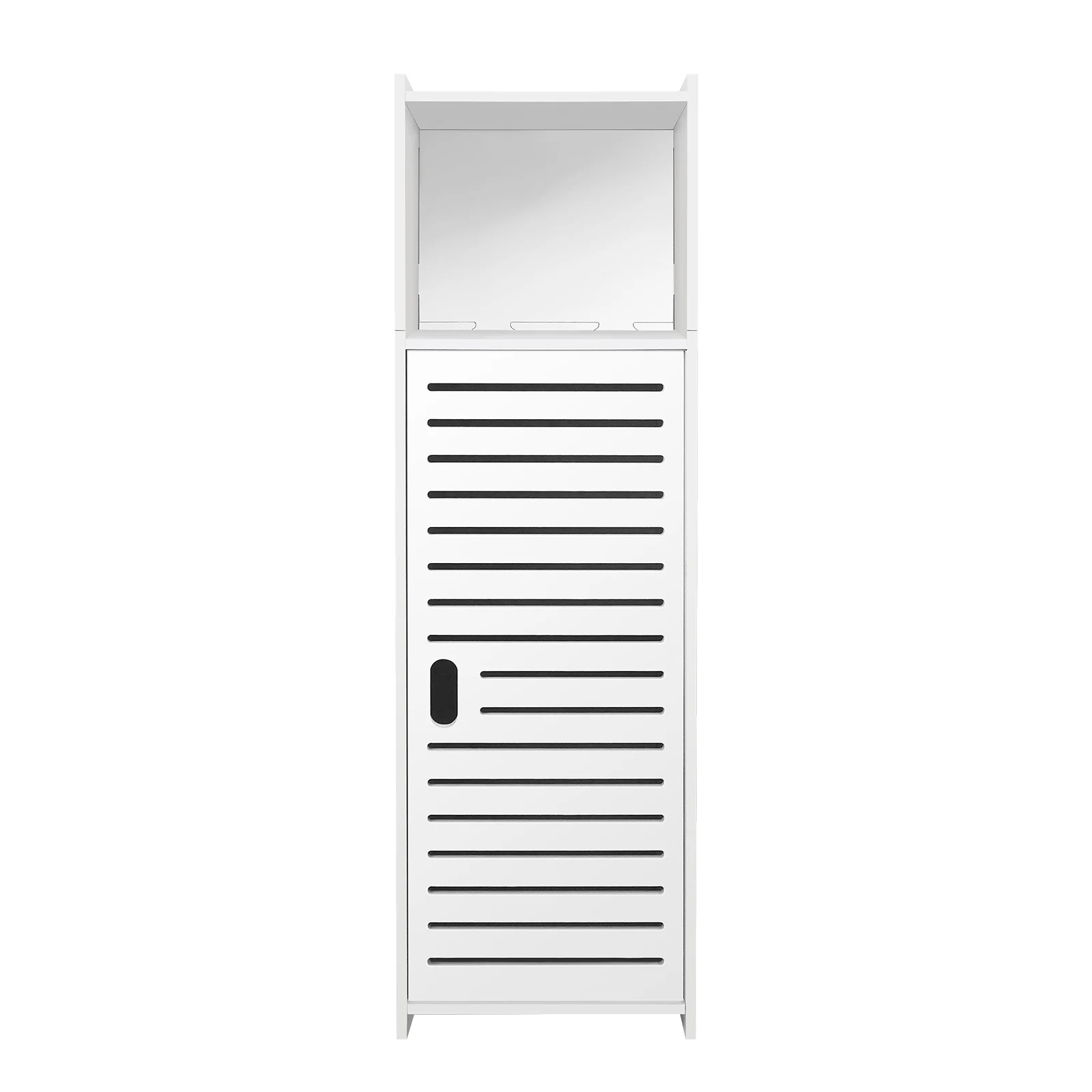 DayPlus Bathroom Floor Cabinet, 3 Tier Home Storage Cabinet with Doors & Shelves, Free Standing Tall Slim Side Organizer Cabinet