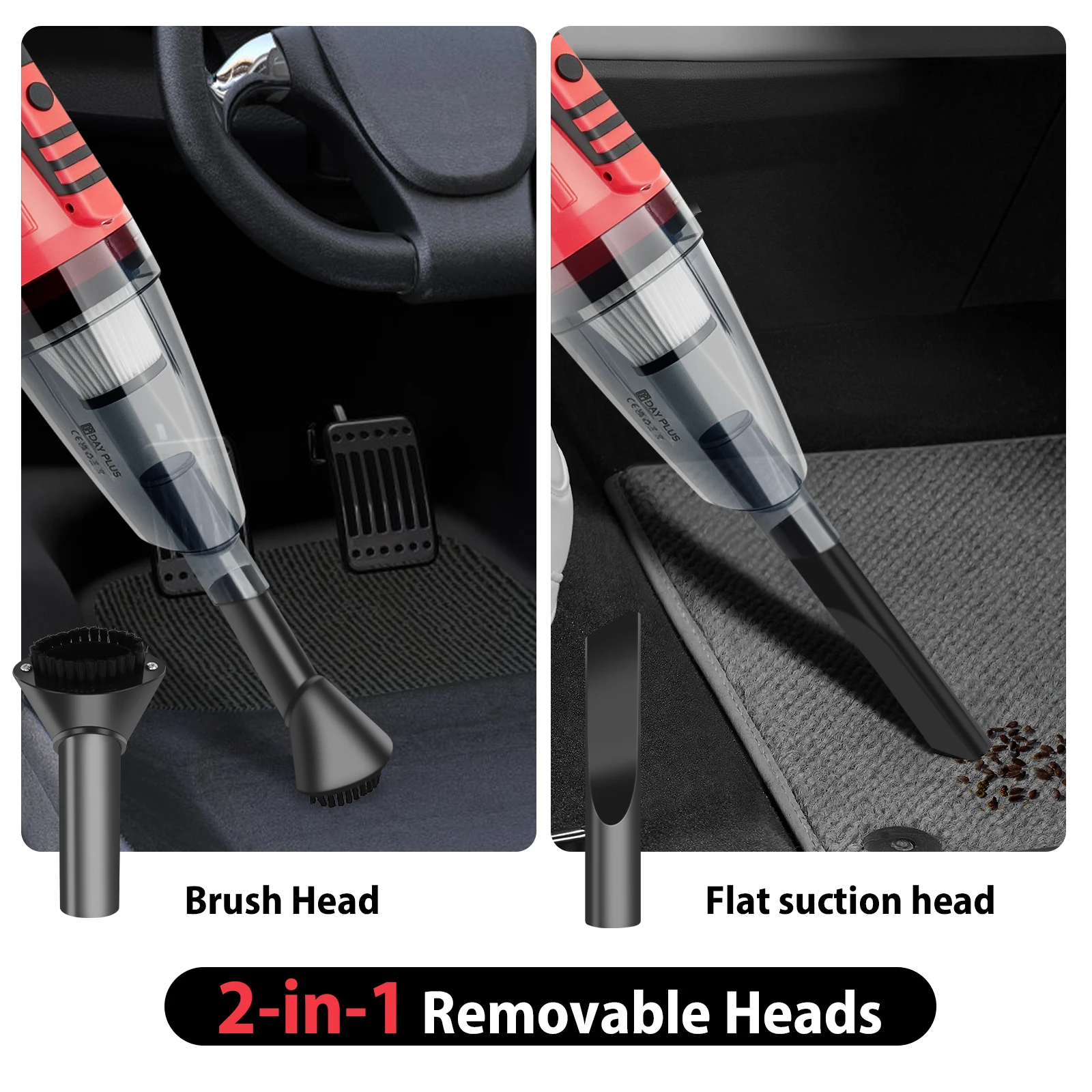 Cordless Vacuum Cleaner, 55KPA Lightweight Vacuum Cleaners for Home with Rechargeable 2200 mAh Battery, Handheld Vacuum for Home