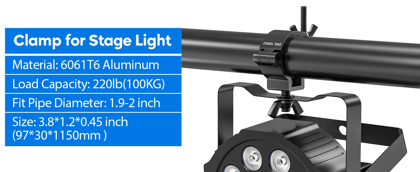 Datewink 2/4Pcs Heavy Duty Hooks Stage Lights Clamp Hanger Hooks 100kg 48-52mm Bracket For Par Light DJ Lighting Holder Truss