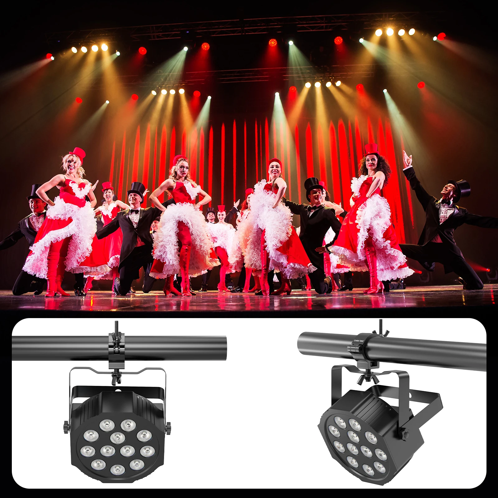 Datewink 2/4Pcs Heavy Duty Hooks Stage Lights Clamp Hanger Hooks 100kg 48-52mm Bracket For Par Light DJ Lighting Holder Truss