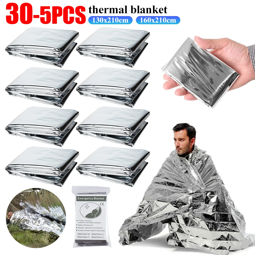 30-1PCS Emergency Rescue Blanket Outdoor Survive First Aid survival blanket Military Rescue Kit Rescue Foil Thermal Blanket 