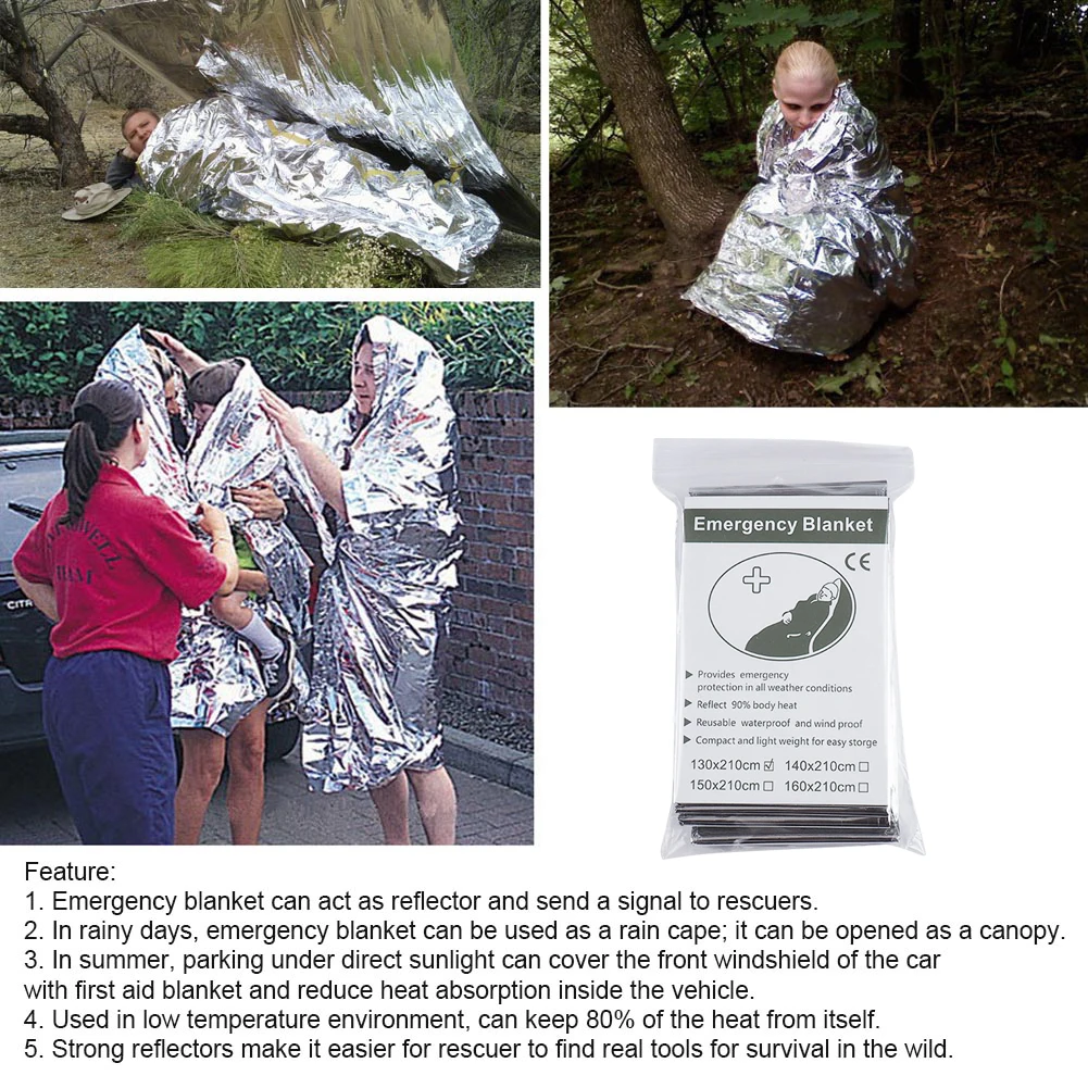 30-1PCS Emergency Rescue Blanket Outdoor Survive First Aid survival blanket Military Rescue Kit Rescue Foil Thermal Blanket 