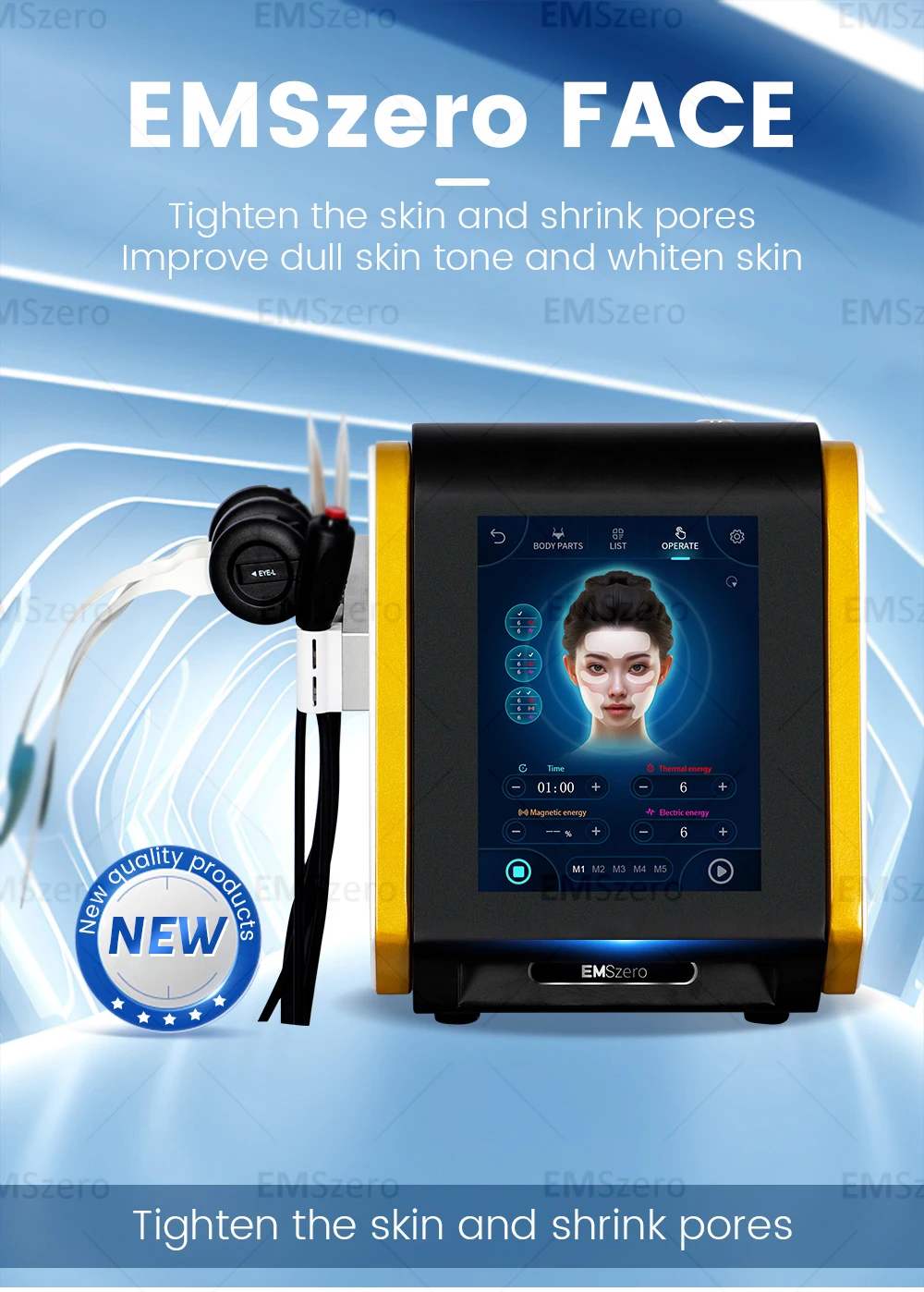 PE Face EMS Anti Aging Face Lift Facial Skin Tighten Lifting Machine Wrinkle Reduction Female Strong Pulsed Electromagnetic SPA