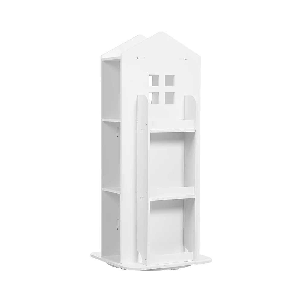 【Breeins】Kids' House Frame Rotating Bookshelf Books Toys Storage Organizer Shelf Cabinet Home Decoration