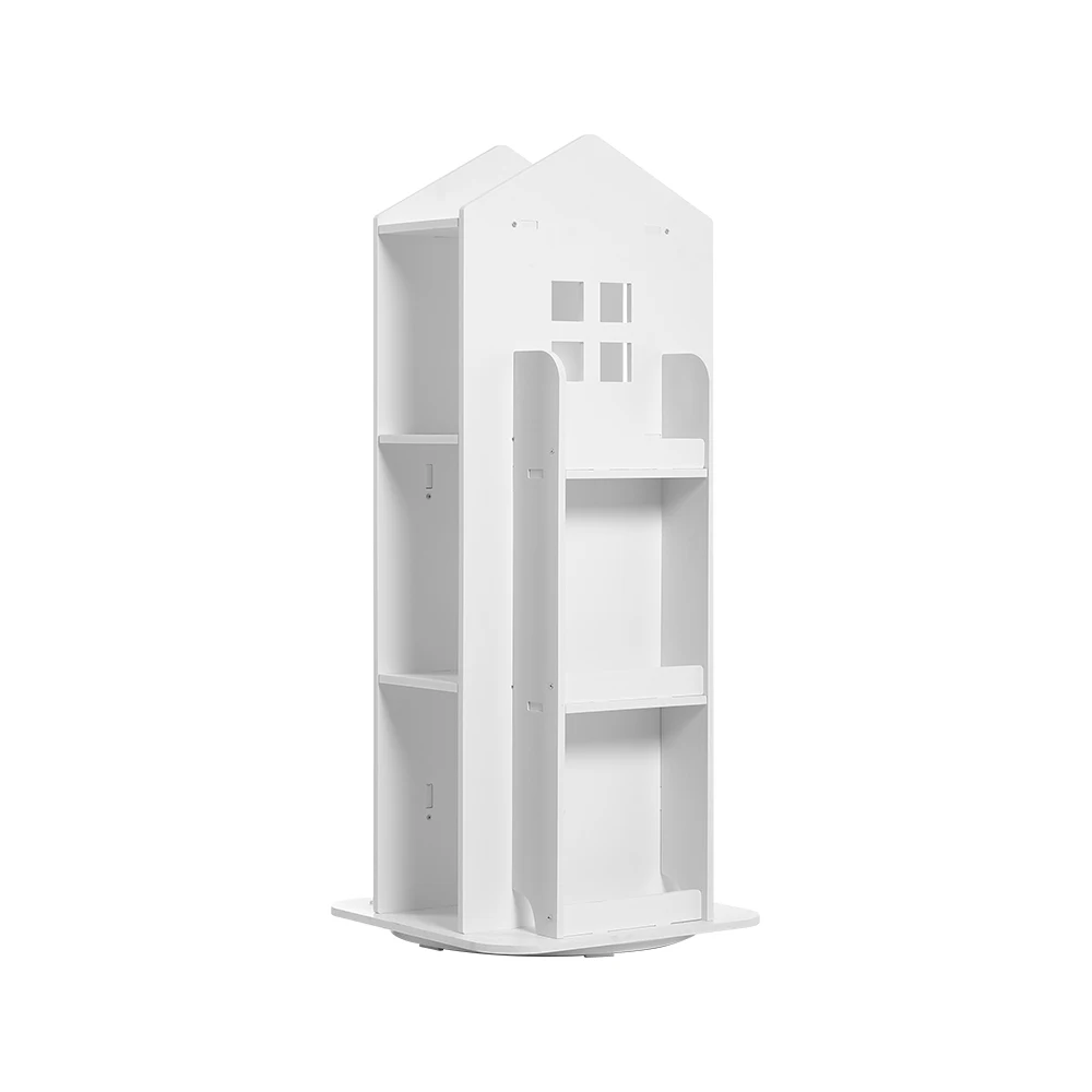 【Breeins】Kids' House Frame Rotating Bookshelf Books Toys Storage Organizer Shelf Cabinet Home Decoration