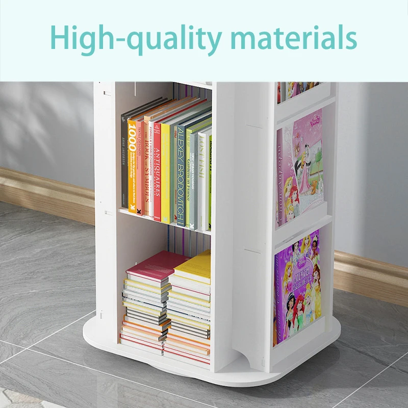 【Breeins】Kids' House Frame Rotating Bookshelf Books Toys Storage Organizer Shelf Cabinet Home Decoration