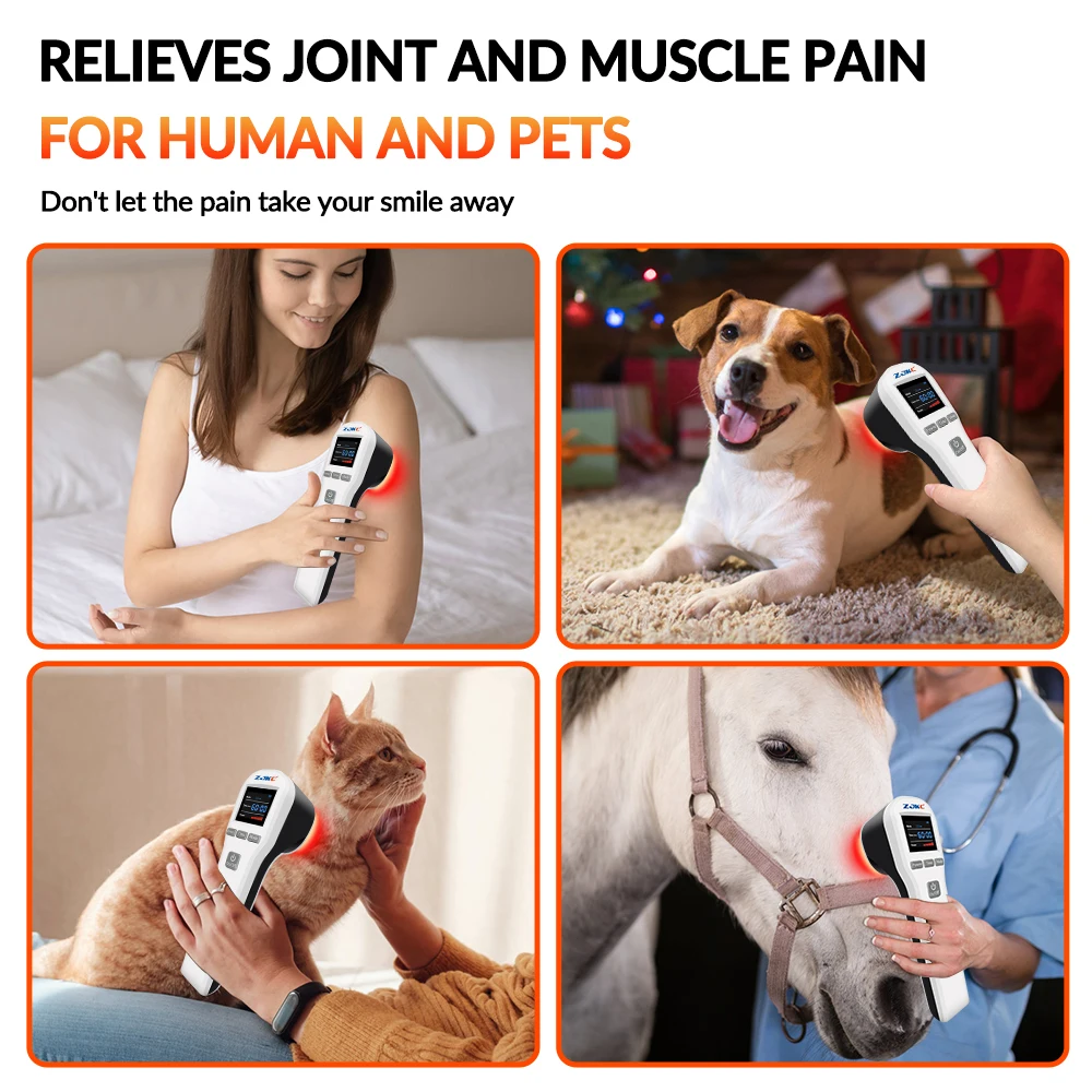 880mW Home Use Pain Relief Machine for Human And Pets Portable Red Light Cold Laser Physiotherapy Wound Healing & Arthritis