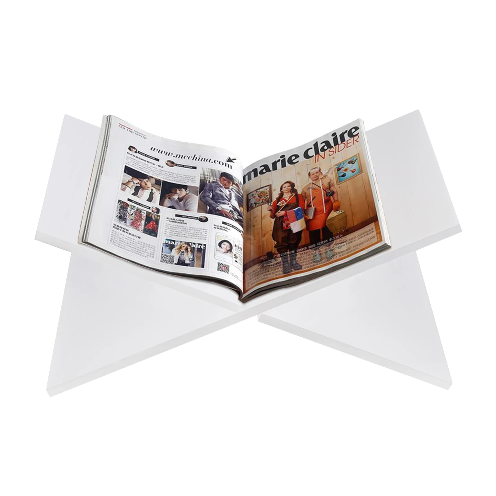 Acrylic Book Stand, Cross Frame Acrylic Book Holder, Reading Stand for Cookbook Art Book Bible Guest Book 32*14cm