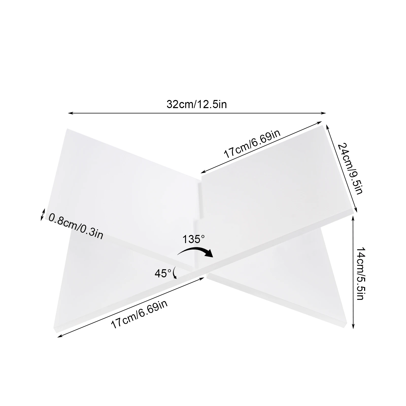 Acrylic Book Stand, Cross Frame Acrylic Book Holder, Reading Stand for Cookbook Art Book Bible Guest Book 32*14cm