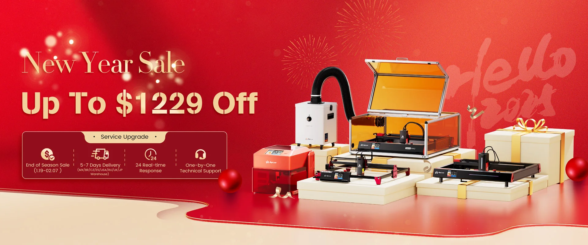 Algolaser Alpha 10W Laser Engraver Laser Cutter 12000mm/min DIY Gifts Handmade Business Tools For DIY Wood Metal Acrylic Leather
