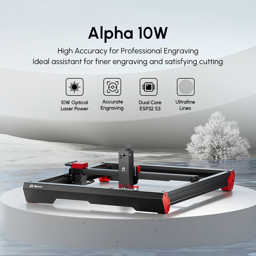 Algolaser Alpha 10W Laser Engraver Laser Cutter 12000mm/min DIY Gifts Handmade Business Tools For DIY Wood Metal Acrylic Leather