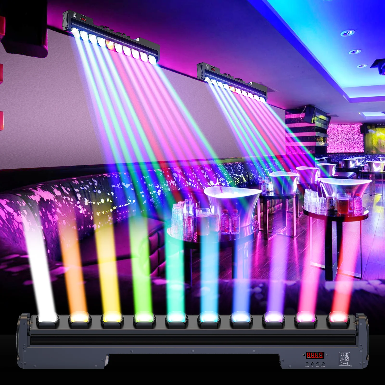 LeLeght 250W RGBW Beam Wall Washer Light 4 IN 1 Wall Washing Rotatable Lamp Stage Swing Dot Light for Party Concert Disco DJ