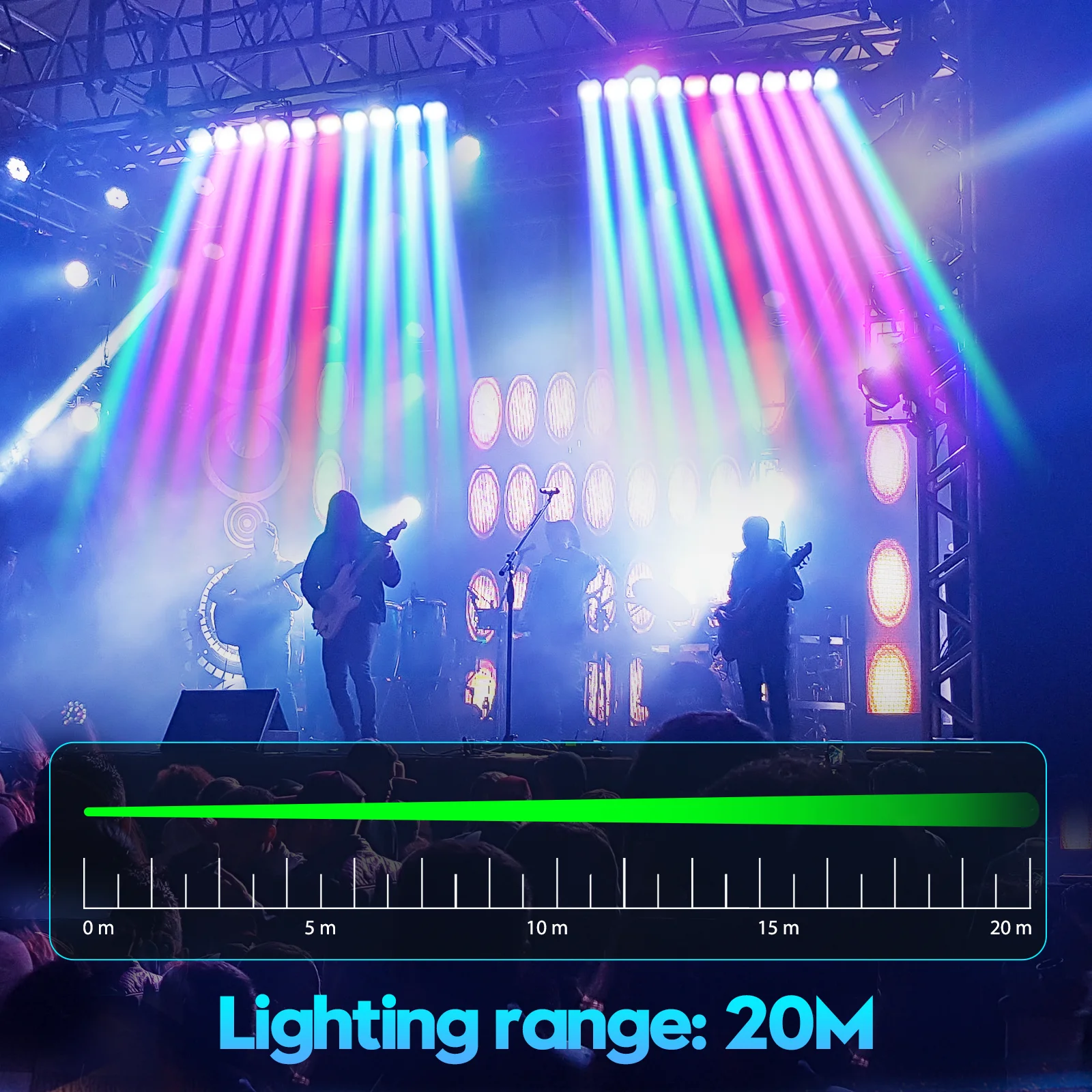LeLeght 250W RGBW Beam Wall Washer Light 4 IN 1 Wall Washing Rotatable Lamp Stage Swing Dot Light for Party Concert Disco DJ