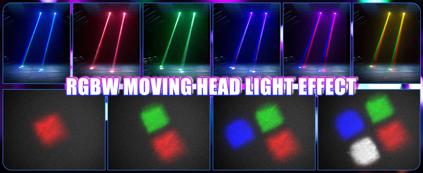 LeLeght Mini LED RGBW Moving Head Light 4 in 1 100W Stage Light 11/13CH DMX512 Voice-activated For Bar Disco Stage Effect Light