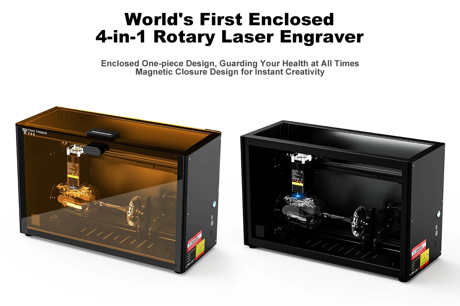 Twotrees TS5 Rotary Laser Engraver 30% Slimmer Body For Cups CNC Machine Laser Engraving Spheres And Circles Tools