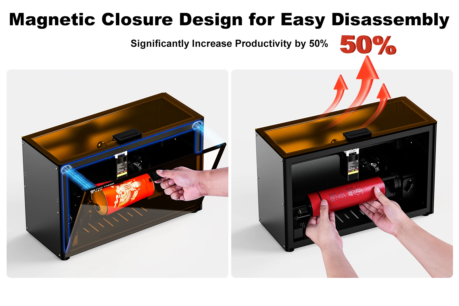 Twotrees TS5 Rotary Laser Engraver 30% Slimmer Body For Cups CNC Machine Laser Engraving Spheres And Circles Tools