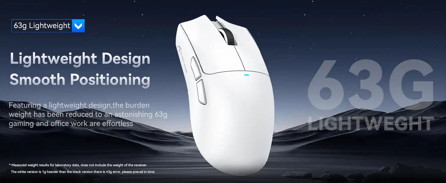 ATTACK SHARK X11 Wireless Gaming Mouse with RGB Magnetic Charging Dock, Wired/2.4G/BT, 22K DPI,Ultralight 59g Tri-Mode with Tape