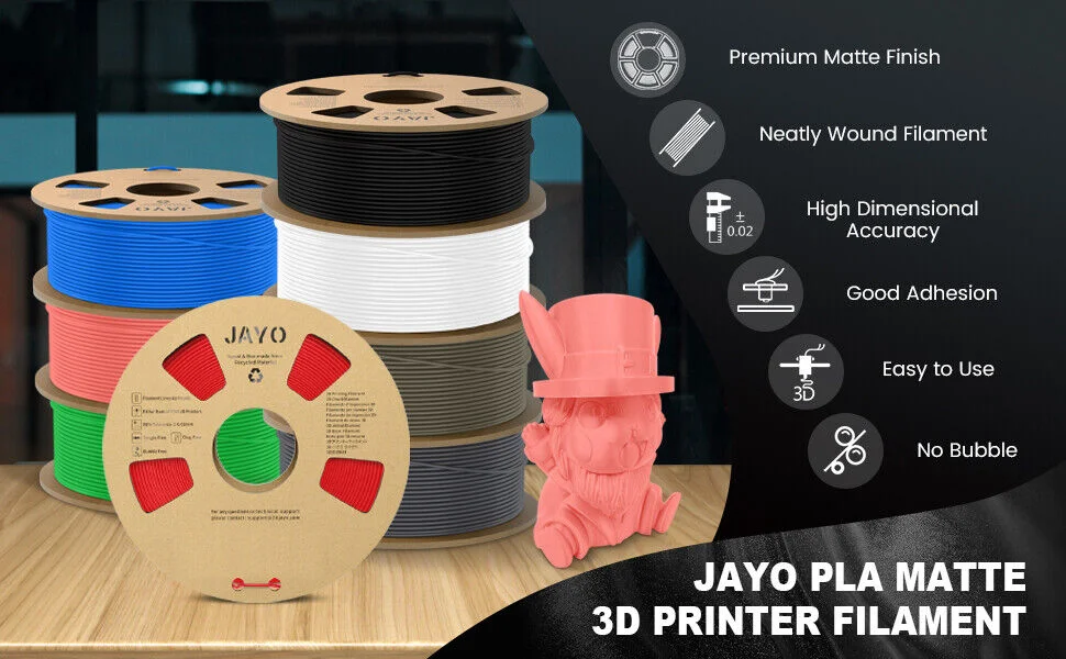 JAYO 3D PETG / PLA Plus / PLA Matte Printer Filament 1.75mm 3D Print Range High Flow Speedy PETG 3D Printer Filament For 3D
