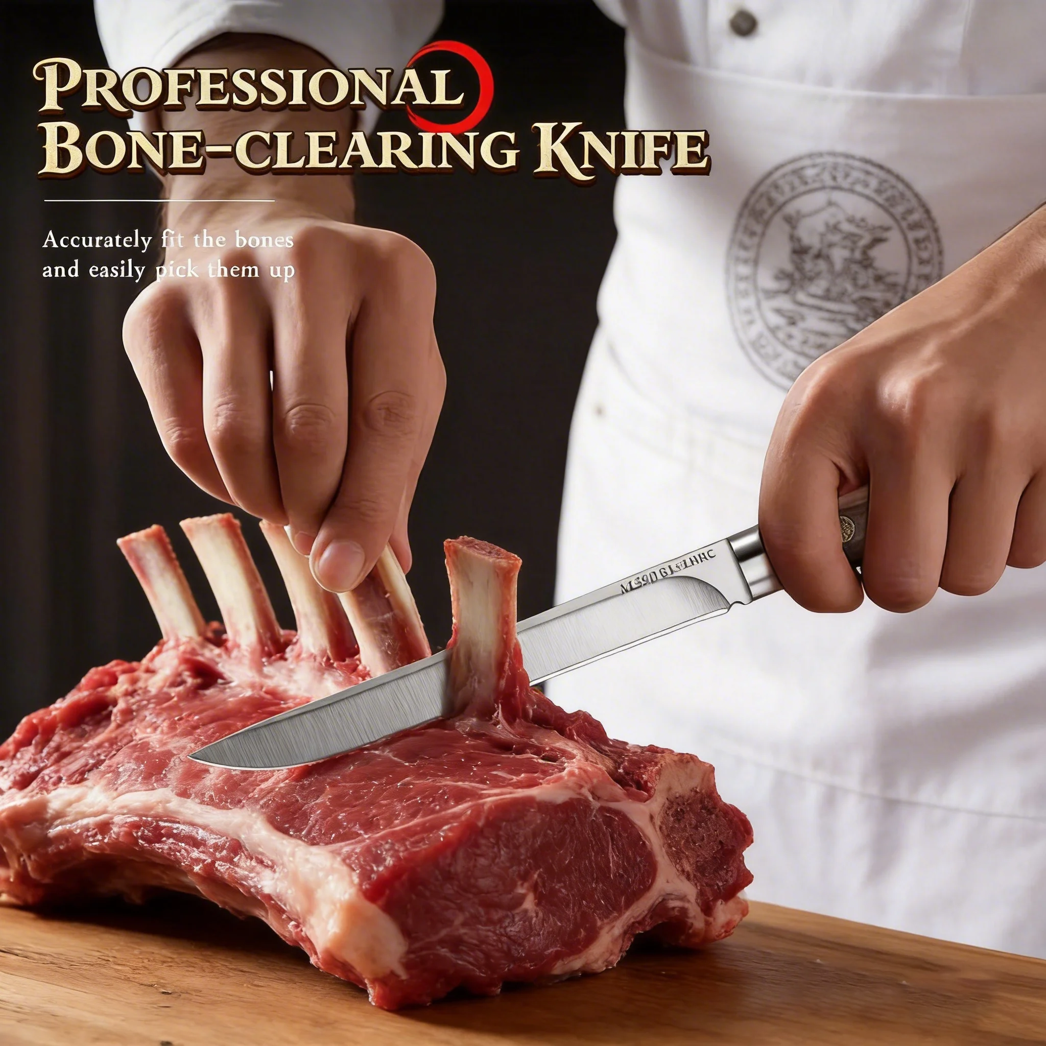 High-hardness Stainless Steel Kitchen Knife, Professional Fruit Knife with Leather Sheath, Ideal for Cutting Meat and Cooking