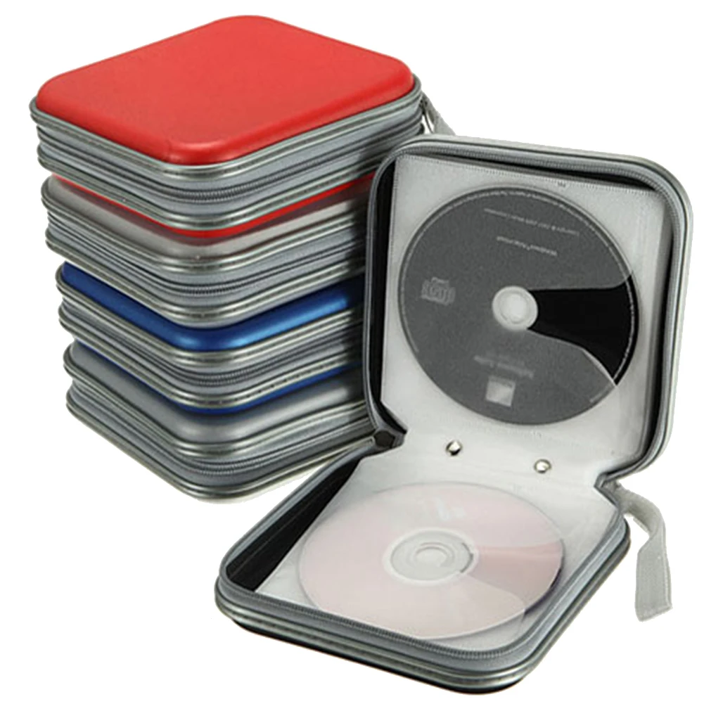 80/40Pcs Large Capacity Disc CD DVD VCD Wallet Storage Organizer Case Holder Album Box Cases with Zipper Bags CD Box Accessories