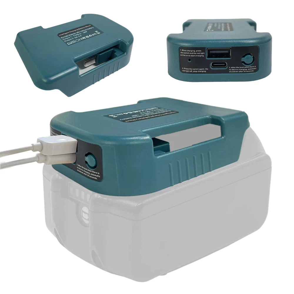 1Pc For Makita 18V With USB With Type-C Battery Holder For Makita Battery BL1840 BL1850 BL1860 Charger Adapter Fast Charging