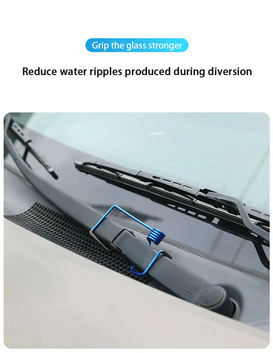 Wiper Blade Spring Steel Pressure Strip Universal Adapter for Firm Glass Contact Eliminate Chatter Skipping Streaking Rain Clean