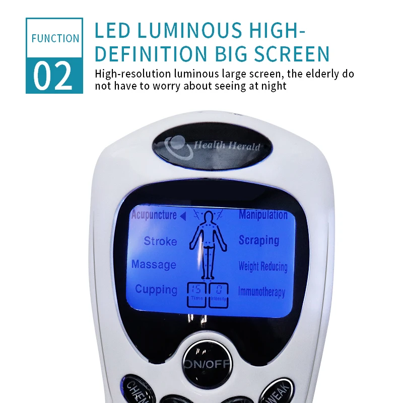 Electric Pulse Massager Muscle Stimulator Full Body Relax TENS Unit Machine Neck Back Arm Leg Relax Massage with Electrodes