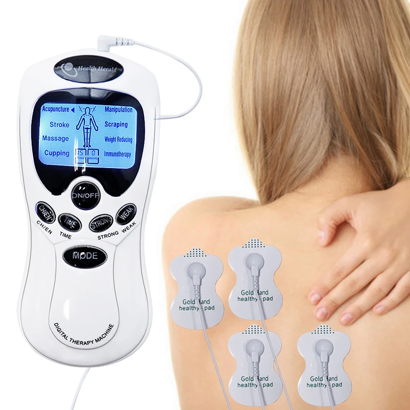 Electric Pulse Massager Muscle Stimulator Full Body Relax TENS Unit Machine Neck Back Arm Leg Relax Massage with Electrodes
