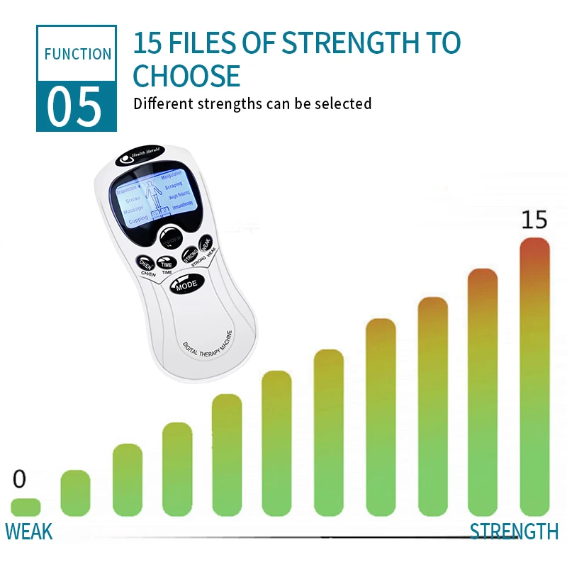 Electric Pulse Massager Muscle Stimulator Full Body Relax TENS Unit Machine Neck Back Arm Leg Relax Massage with Electrodes