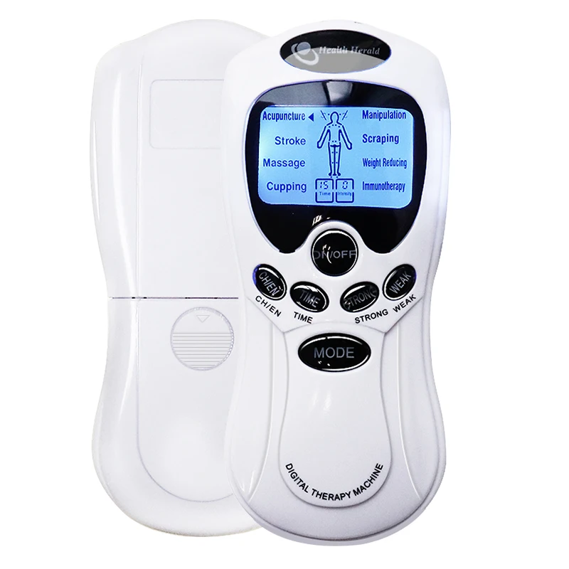 Electric Pulse Massager Muscle Stimulator Full Body Relax TENS Unit Machine Neck Back Arm Leg Relax Massage with Electrodes