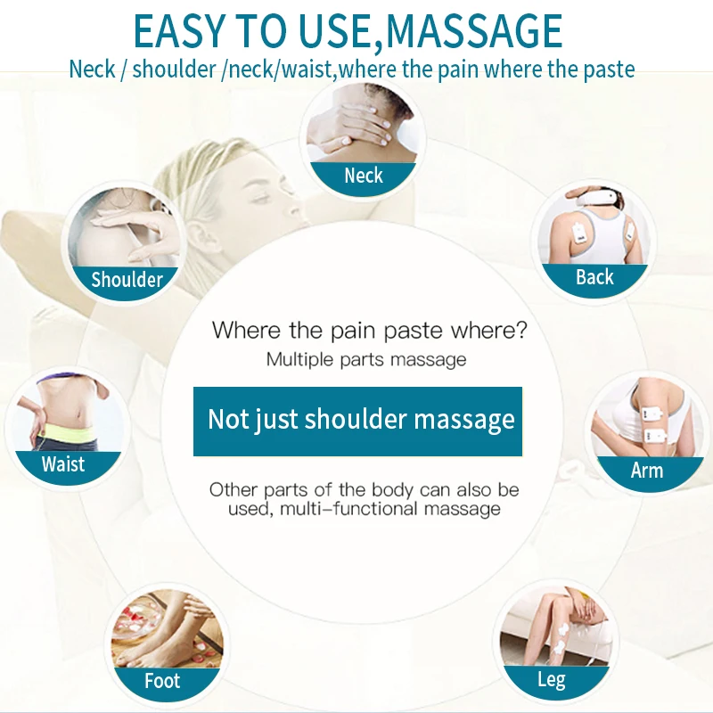 Electric Pulse Massager Muscle Stimulator Full Body Relax TENS Unit Machine Neck Back Arm Leg Relax Massage with Electrodes