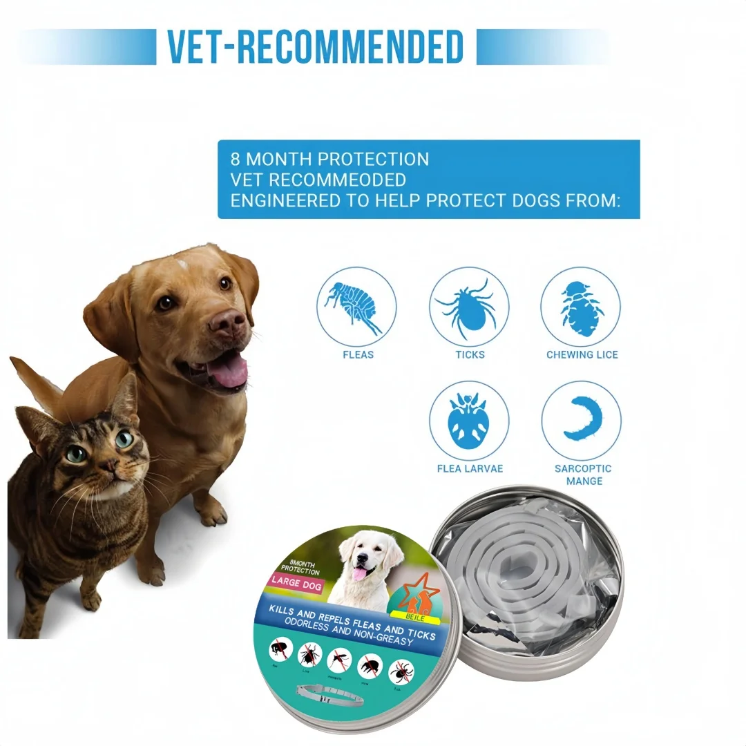 Extendable Pet Dogs Flea Collar Antiparasitic Calming Necklace Personalized Anti-Flea and Tick Mosquito for Big Dog Puppy Cat