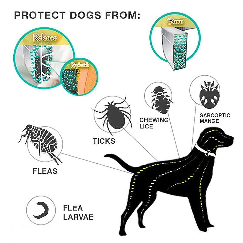 Extendable Pet Dogs Flea Collar Antiparasitic Calming Necklace Personalized Anti-Flea and Tick Mosquito for Big Dog Puppy Cat