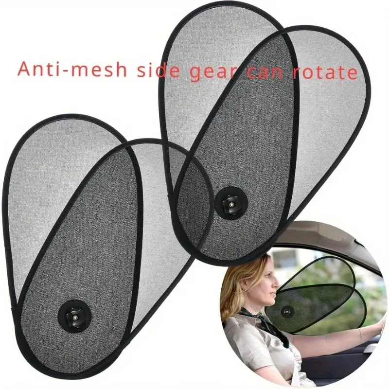 2/4-Piece 1/2 Sets Car Window Sun Shade Set, Adjustable Rotatable Side Window Sun Visor for Windshield, Fit Sun Protection