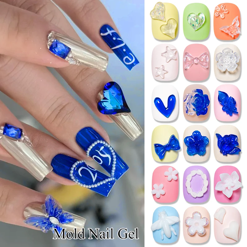 2pcs 12ml 3D Mold Nail Gel Nail Modeling Gel Nail Polish DIY for Flower Butterfly Design Soak Off UV Gel Varnish Nail Supplies