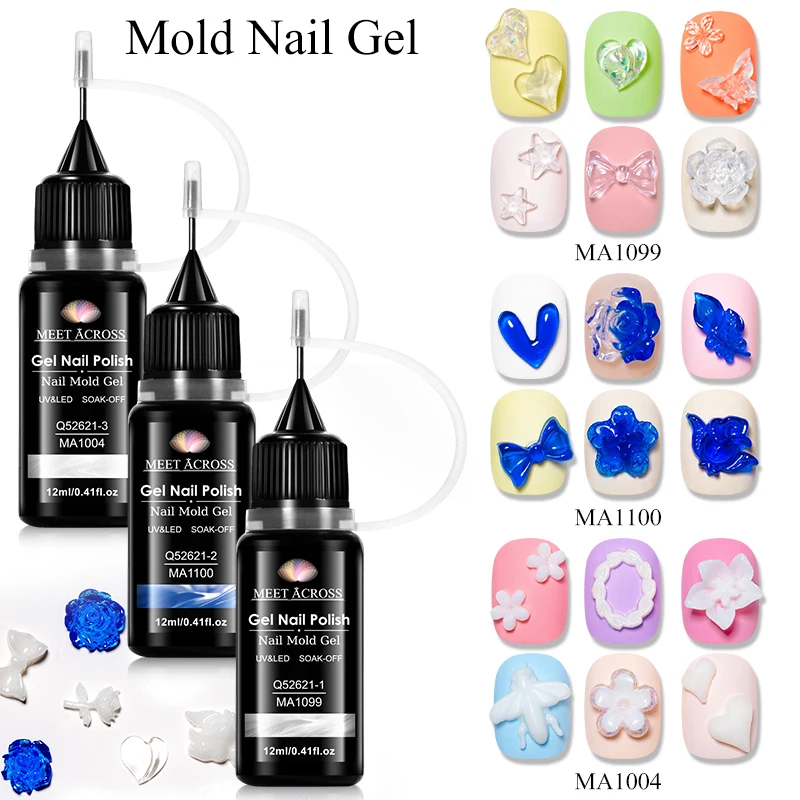 2pcs 12ml 3D Mold Nail Gel Nail Modeling Gel Nail Polish DIY for Flower Butterfly Design Soak Off UV Gel Varnish Nail Supplies