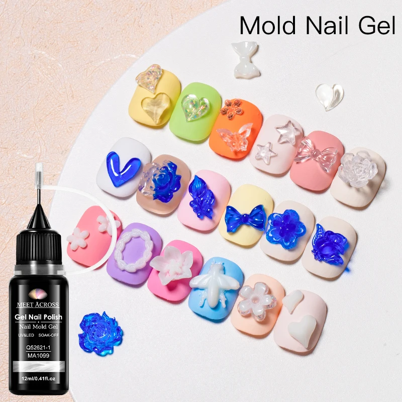 2pcs 12ml 3D Mold Nail Gel Nail Modeling Gel Nail Polish DIY for Flower Butterfly Design Soak Off UV Gel Varnish Nail Supplies
