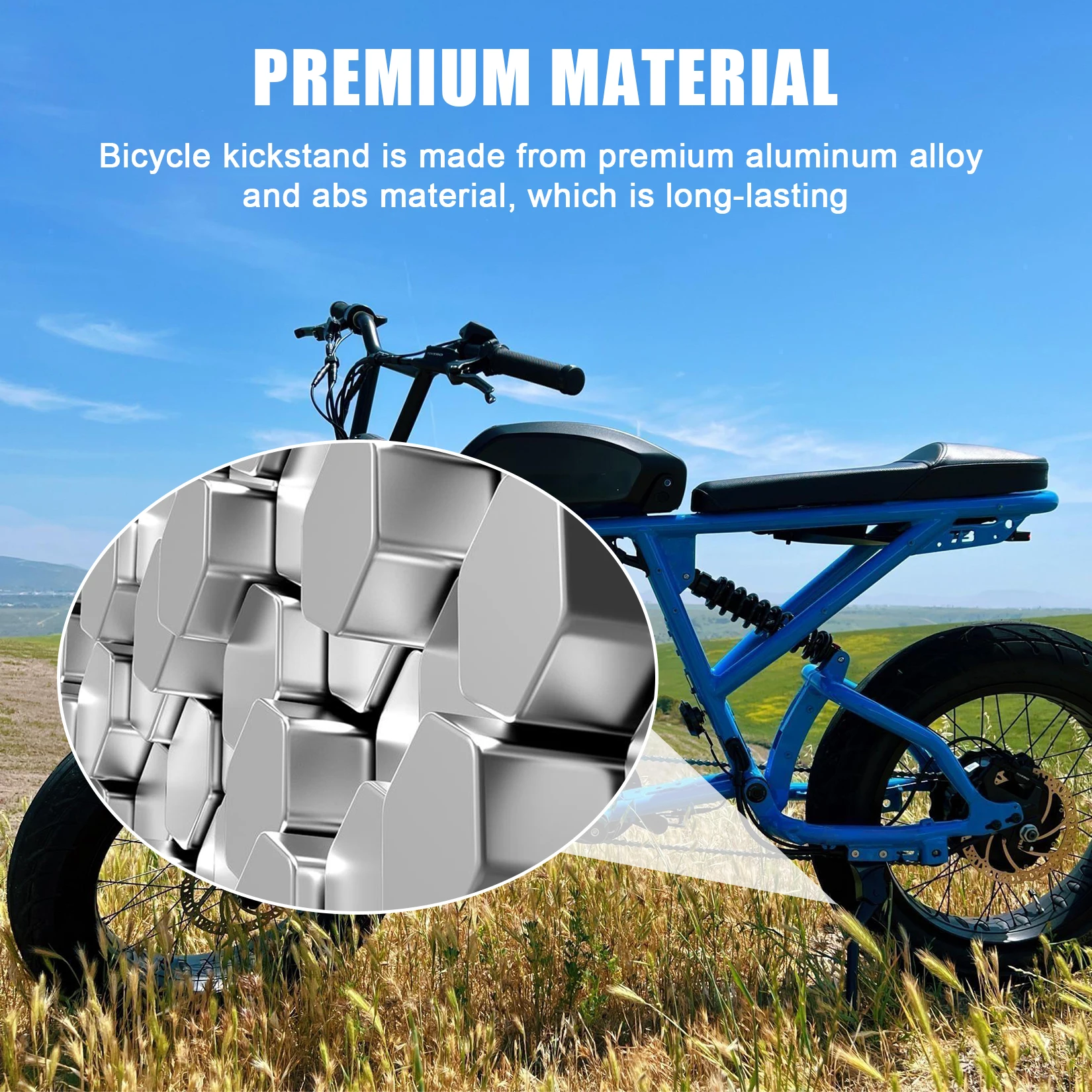 Adjustable Bicycles Kick Stand for Ebike Dirt Bike Ridstar Q20 for Super 73 S2/RX and for 20-22 Inch Electric Bike Super 73