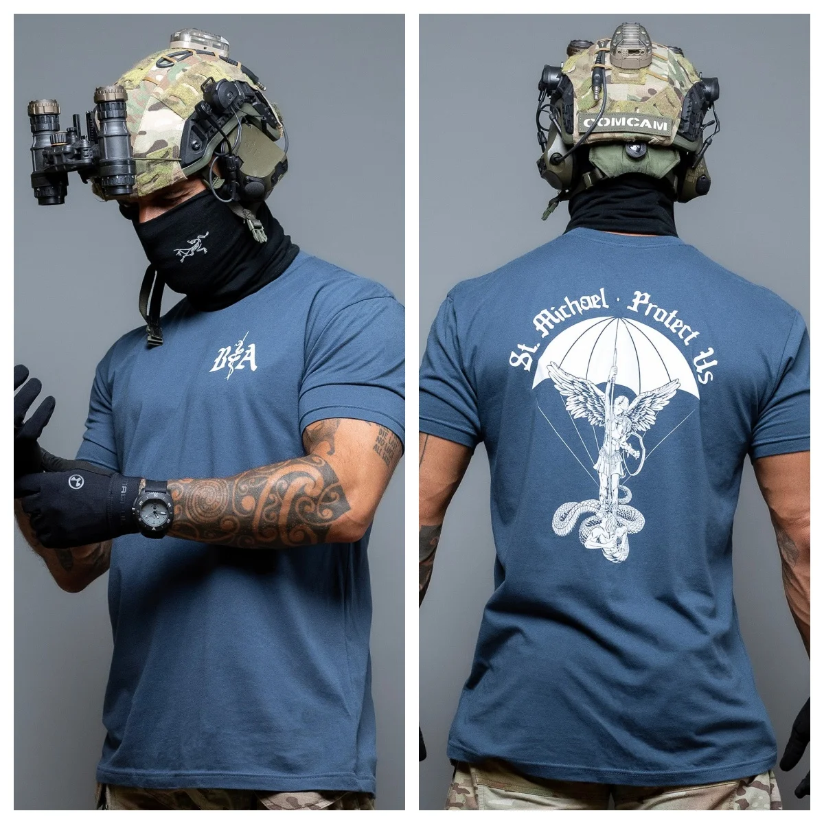 2026 St. Michael - Protect Us _ T-shirt - Suitable for Sports Wear Pure Cotton