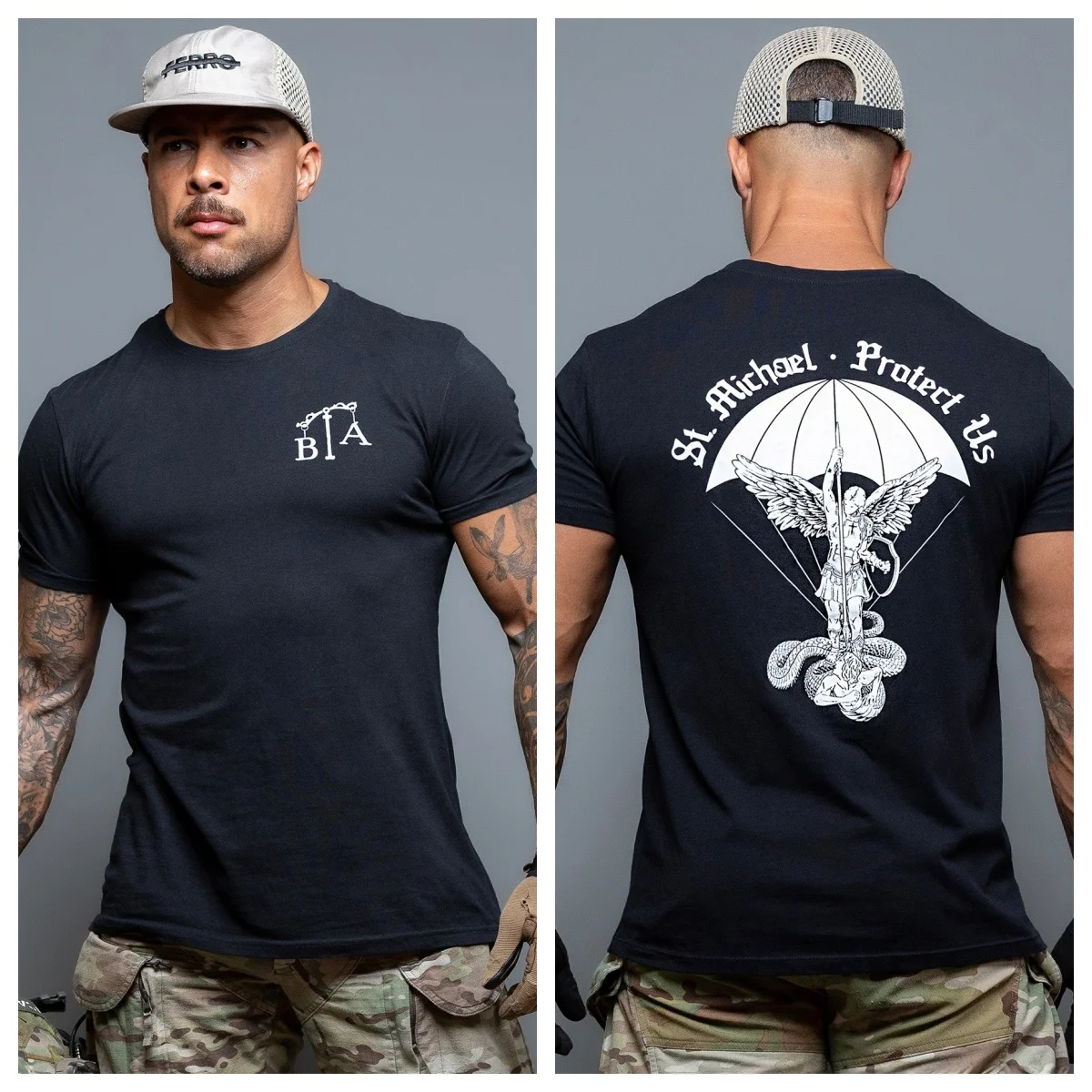 2026 St. Michael - Protect Us _ T-shirt - Suitable for Sports Wear Pure Cotton