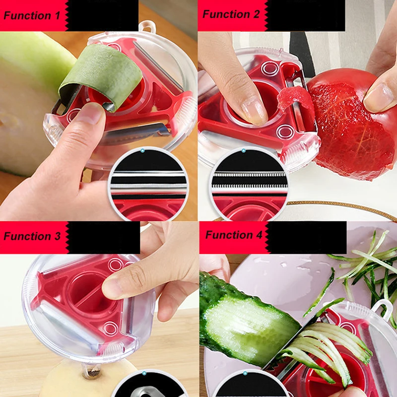 Stainless Steel Multifunctional 3 IN 1 Vegetable Fruits Peeler Shredder Shredded Peeling Artifact Kitchen Tool Accessories