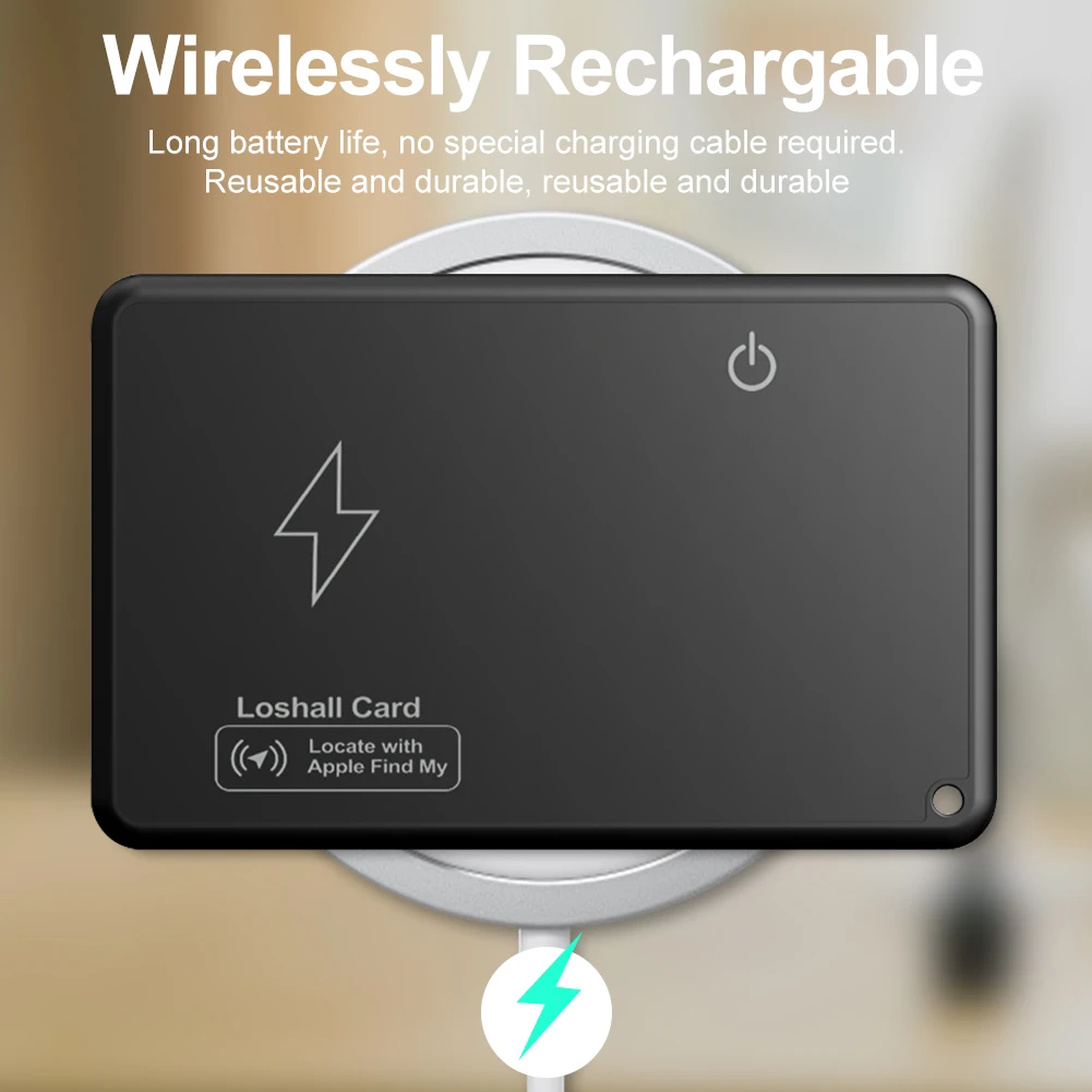 Wireless Charging GPS Locator Waterproof Work with Apple Find My App Item Locator Tracking Device for Luggage Tag Purse Passport