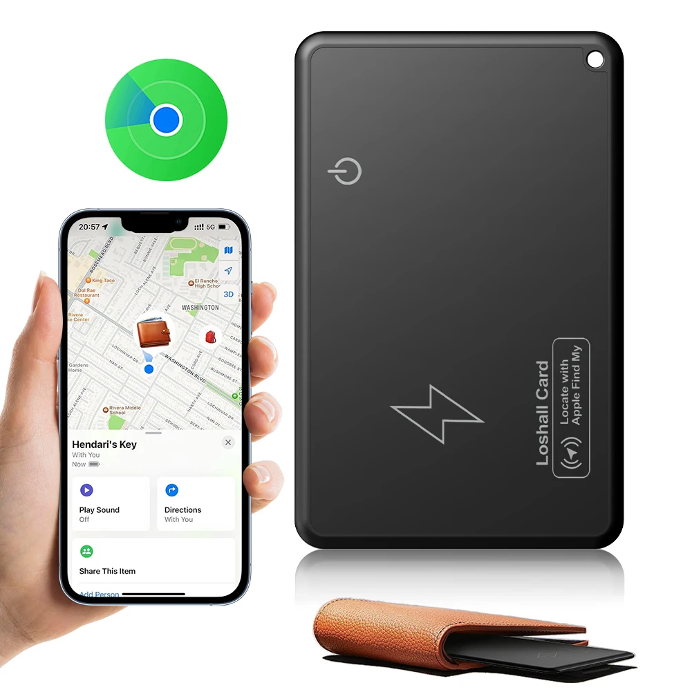 Wireless Charging GPS Locator Waterproof Work with Apple Find My App Item Locator Tracking Device for Luggage Tag Purse Passport