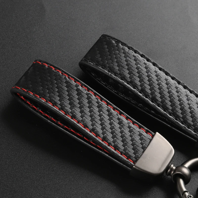 Carbon Fiber Rope Car Keychain Men Women Luxury Key Chain Holder Key Strap Pendant Keyring Horseshoe Buckle Business Gift